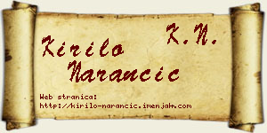 Kirilo Narančić vizit kartica